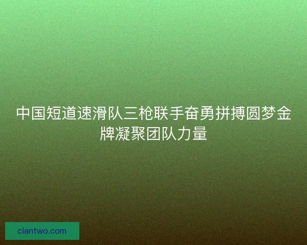 中国短道速滑队三枪联手奋勇拼搏圆梦金牌凝聚团队力量